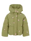 Stella Mccartney Rose-print Padded Jacket In Green
