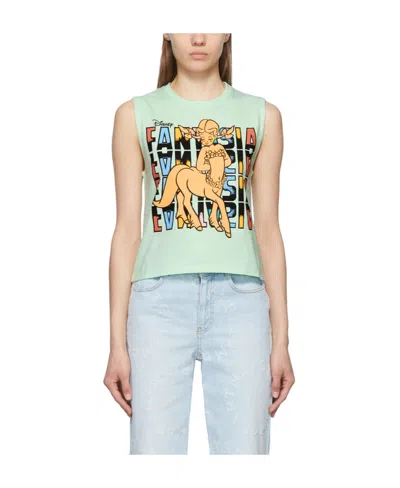 Stella Mccartney Round Collar Pattern Printed Sleeveless Vest In Multicolor