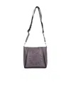 Stella Mccartney Round Logo Shoulder Bag In Grey