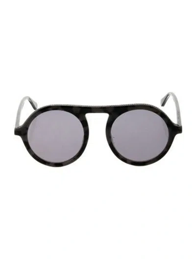 Pre-owned Stella Mccartney Round Mirrored Sunglasses In Black