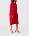 Stella Mccartney Midi Sheath Cape Dress In Midnight Black
