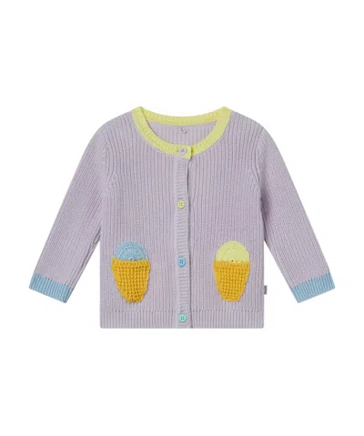 Stella Mccartney Round-neck Knitted Cardigan In Gray