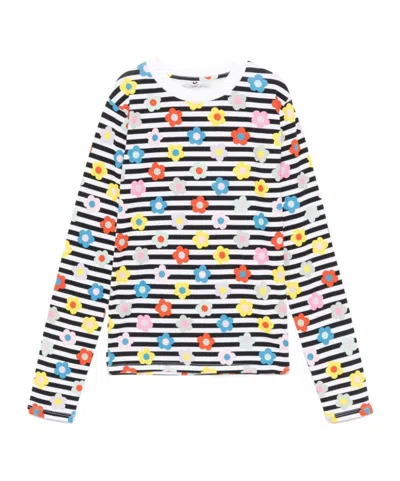 Stella Mccartney Round Neck Long Sleeve T-shirt In Multi