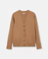 Stella Mccartney Round Neck Long Sleeved Cardigan In Tan Beige