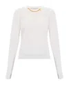 Stella Mccartney Round Neck Long-sleeved Sweater In White