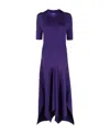 Stella Mccartney Asymmetric Ribbed-knit Dress In Purple