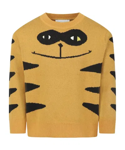Stella Mccartney Kids' Round Neck Sweater In Brown