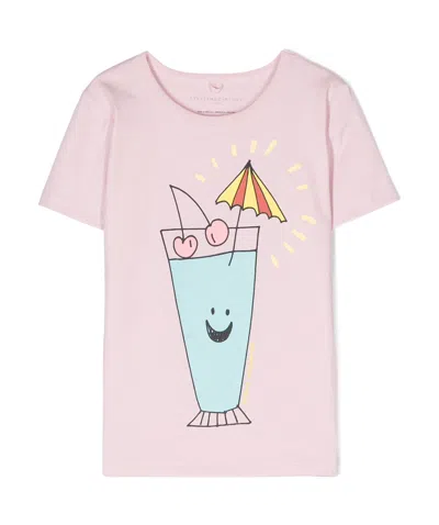 Stella Mccartney Kids' Graphic-print Cotton T-shirt In Pink