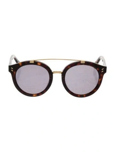Pre-owned Stella Mccartney Round Tinted Sunglasses In Brown