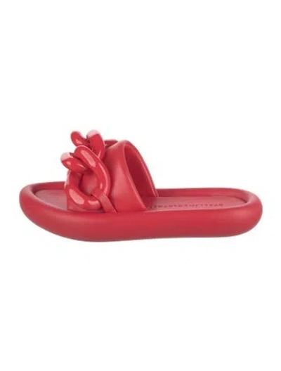 Pre-owned Stella Mccartney Rubber Slides In Pink/red