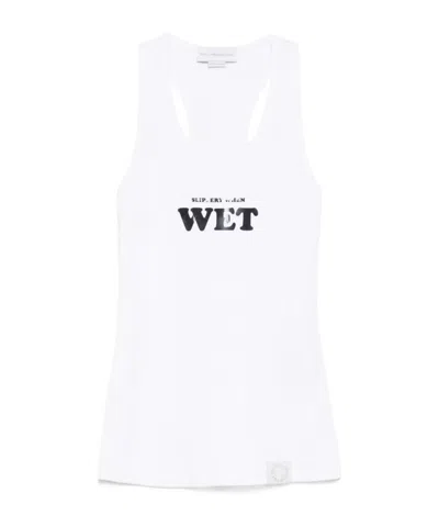STELLA MCCARTNEY RUBBERISED SLOGAN-PRINT TANK TOP