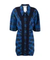 Stella Mccartney Ruched Check Shirt-dress In Blue