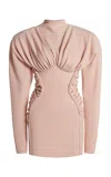 Stella Mccartney Ruched Crepe Jersey Mini Dress In Nude