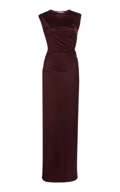 Stella Mccartney Fluid Jersey Long Dress In Bordeaux