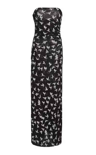 STELLA MCCARTNEY RUCHED MESH-JERSEY MAXI DRESS