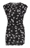 Stella Mccartney Ruched Mesh Jersey Top In 1000 Black