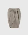 Stella Mccartney Draped Wool Melange Midi Skirt In Gray