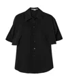Stella Mccartney Paneled Silk-crepe Shirt In Black