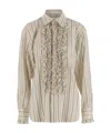 Stella Mccartney Stella Mc Cartney Silk Blend Shirt With Ruffles In Nude