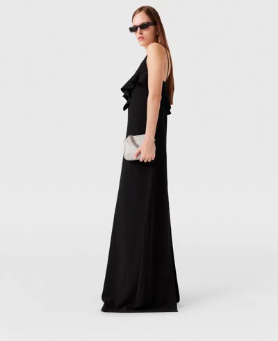 Stella Mccartney Ruffle Tier V-neck Dress In Black