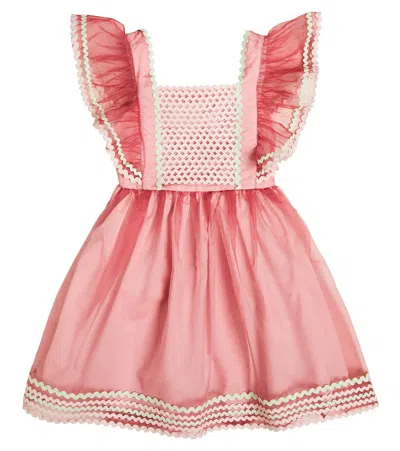 Stella Mccartney Kids' Ruffle-trimmed Embroidered Dress In Pink