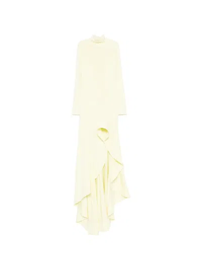 Stella Mccartney Ruffled Asymmetric Dress In Yellow
