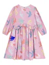 Stella Mccartney Ruffled Birds Dress In Pink