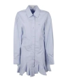 Stella Mccartney Ruffled Mini Shirt Dress In Blue