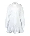 Stella Mccartney Ruffled Mini Shirt Dress In White