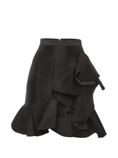 Pre-owned Stella Mccartney Ruffled Mini Skirt In Black