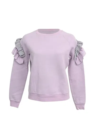 Pre-owned Stella Mccartney Ruffled-shoulder Sweatshirt In Purple