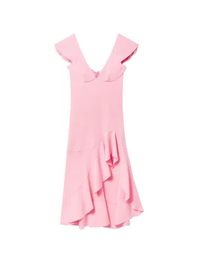 Stella Mccartney Ruffled V-neck Dress In Pink