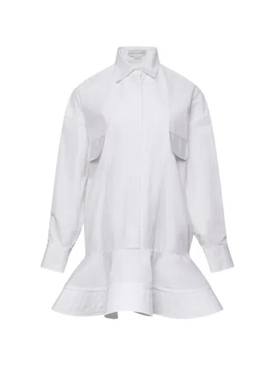 Stella Mccartney Poplin Peplum Pique Shirt In White