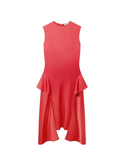 Stella Mccartney Ruffled-trim Asymmetric Dress In Red