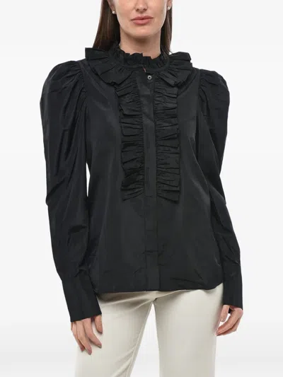 Stella Mccartney Ruffle-neck Blouse In Black