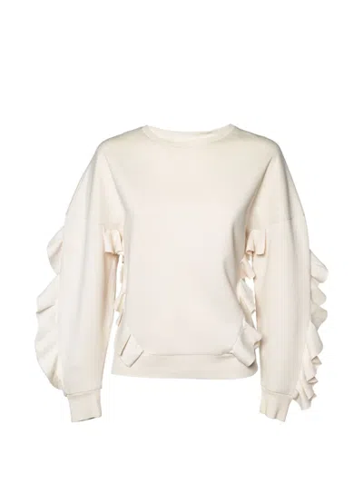 Pre-owned Stella Mccartney Ruffle-trim Sweatshirt In Neutral