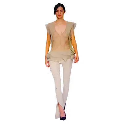 Pre-owned Stella Mccartney Runway Finale Silk Chiffon Plunging Vneck Black Blouse Fw 2002