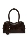 Stella Mccartney Stella Ryder Medium Snake-effect Faux Leather Shoulder Bag In Brown