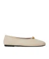 Stella Mccartney Rounded Toe Flats With Subtle Chain Detail In Nude
