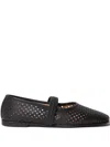 Stella Mccartney Black Ryder Perforated Ballerina Flats