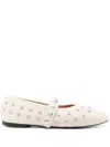 Stella Mccartney Ryder Semi Shine Alt Mat Flats Vanilla In Neutrals