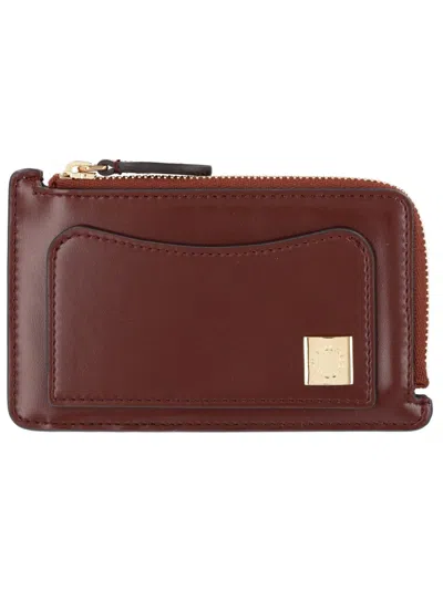Stella Mccartney Ryder Card Case In Bordeaux