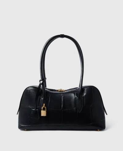 STELLA MCCARTNEY RYDER CROCODILE-EMBOSSED SHOULDER BAG