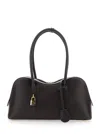 Stella Mccartney 'ryder' Dark Brown Shoulder Bag With Double Top Handle And Logo Padlock Detail In E
