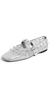 Stella Mccartney Ryder Day Mesh And Mirror Alter Mat Flats With Snaps Silver