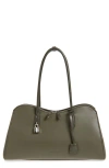 Stella Mccartney Ryder Large Tote Bag In Embossed Grainy Eco Mat In Green