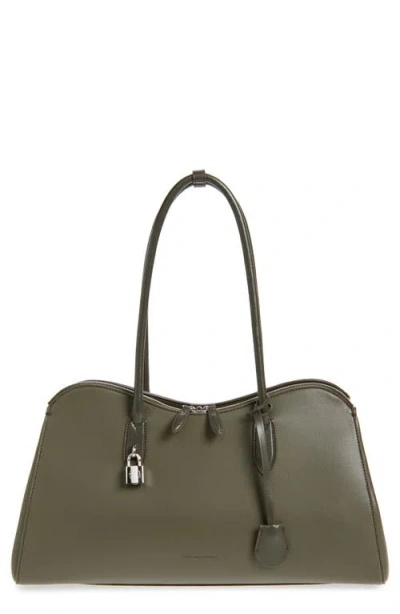 Stella Mccartney Ryder Embossed Grain Faux Leather Tote In Green