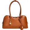 Stella Mccartney Camel Synthetic Leather Ryder Medium Shoulder Bag In Brown