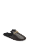 Stella Mccartney Ryder Plush Faux Leather Flat Mules In 2019 Coffe/black