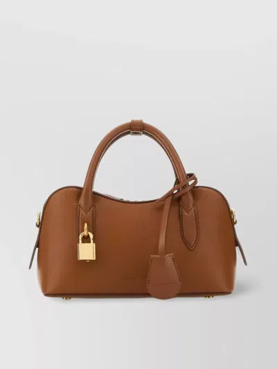Stella Mccartney Ryder Handbag With Detachable Strap And Padlock Detail In Brown
